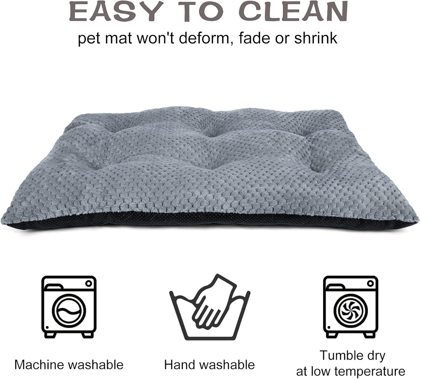 Dog Bed Crate Pad Dog Beds for Small Medium Large Dogs Pet Kennels Bed Pad Washable Ultra Soft Non-Slip Bottom Mattress Bed Cat Sleeping Calming Mat Beds Dog Crate Beds (Grey, 23")