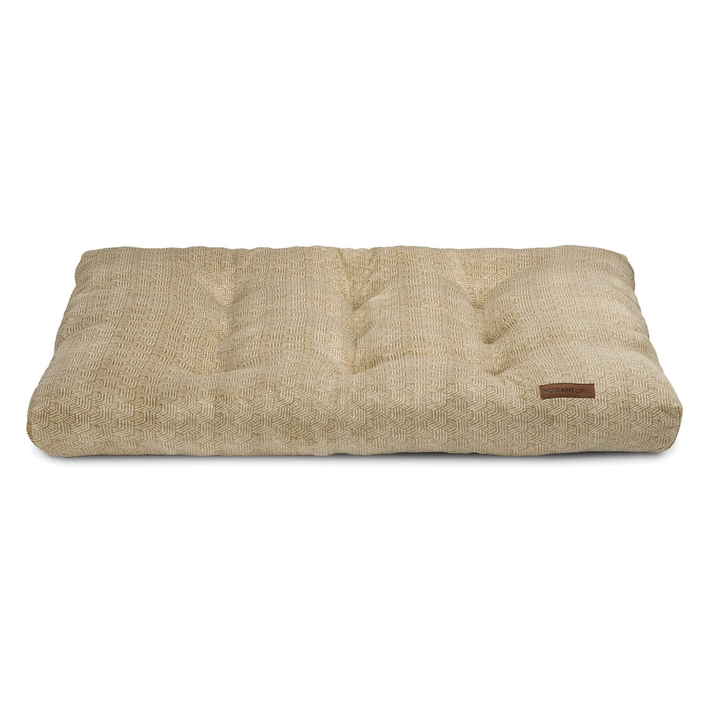 Extra Large Dog Bed, Tufted Plush Tan 38" X 48"