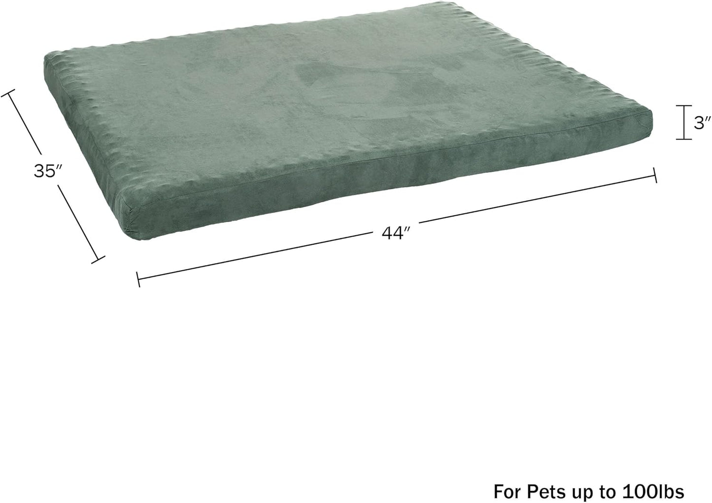 Dog Bed with Removable Cover €“ 44X35 Pet Bed - 3-Inch Egg Crate Style Foam Orthopedic Dog Bed, Microsuede, and Non-Slip Crate Pad (Forest)
