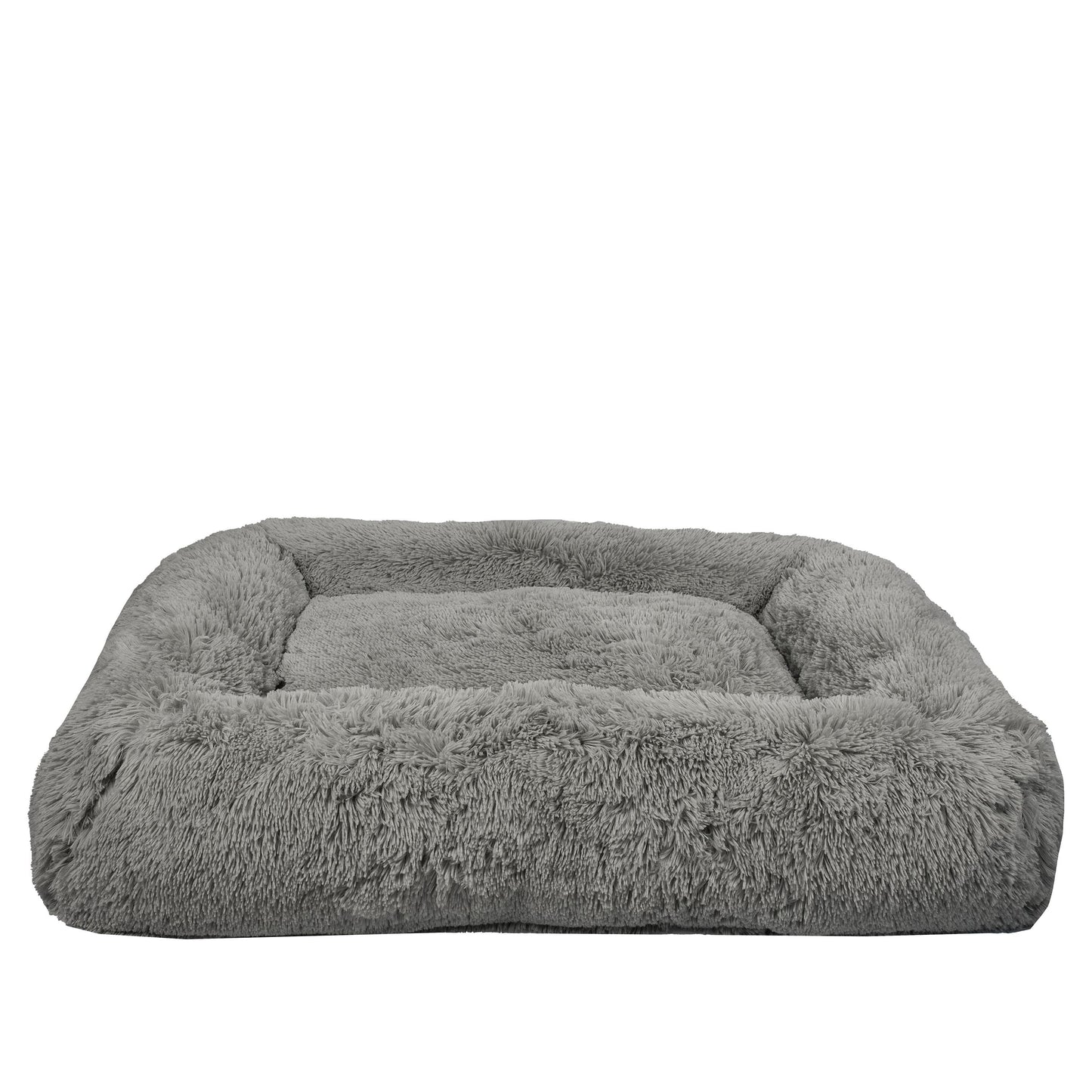 Large Furry Bolster Dog Bed, Taupe