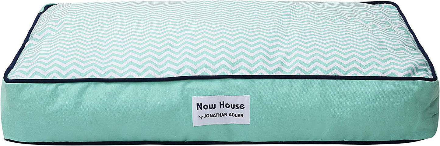 Now House for Pets by Teal Chevron Cushion Dog Bed, Medium Medium Dog Bed Washable Dog Bed for Medium Dogs by Now House by