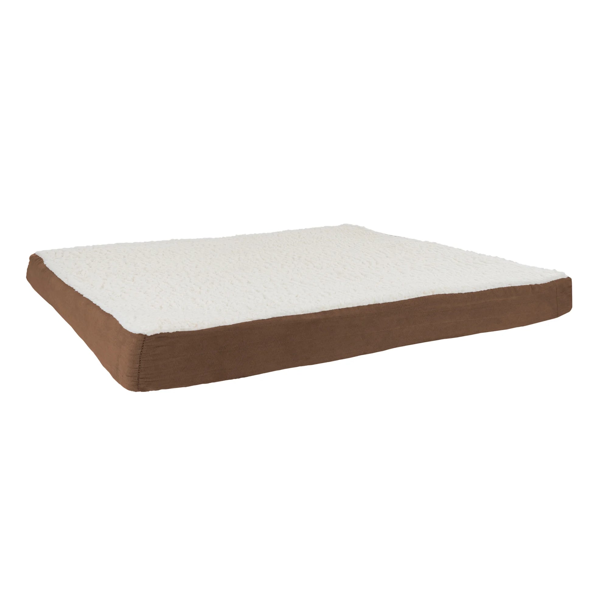 Orthopedic Sherpa-Top Memory Foam Pet Bed - 44" X 35", Brown