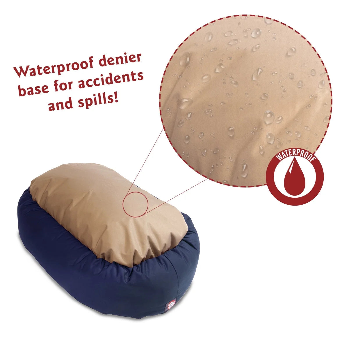 Poly/Cotton Bagel Pet Bed for Dogs, Calming Dog Bed Washable, Medium, Blue