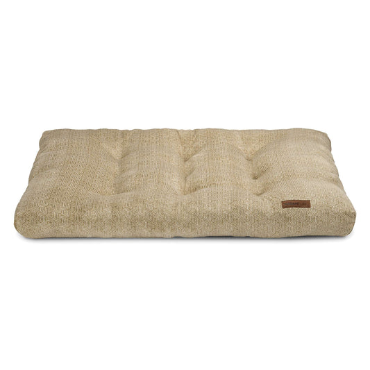 Extra Large Dog Bed, Tufted Plush Tan 38" X 48"