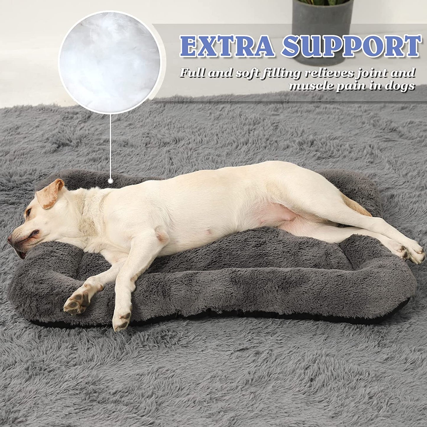 Washable Dog Crate Bed Cushion - Medium Size Dogs, 30 INCH Crate Pad