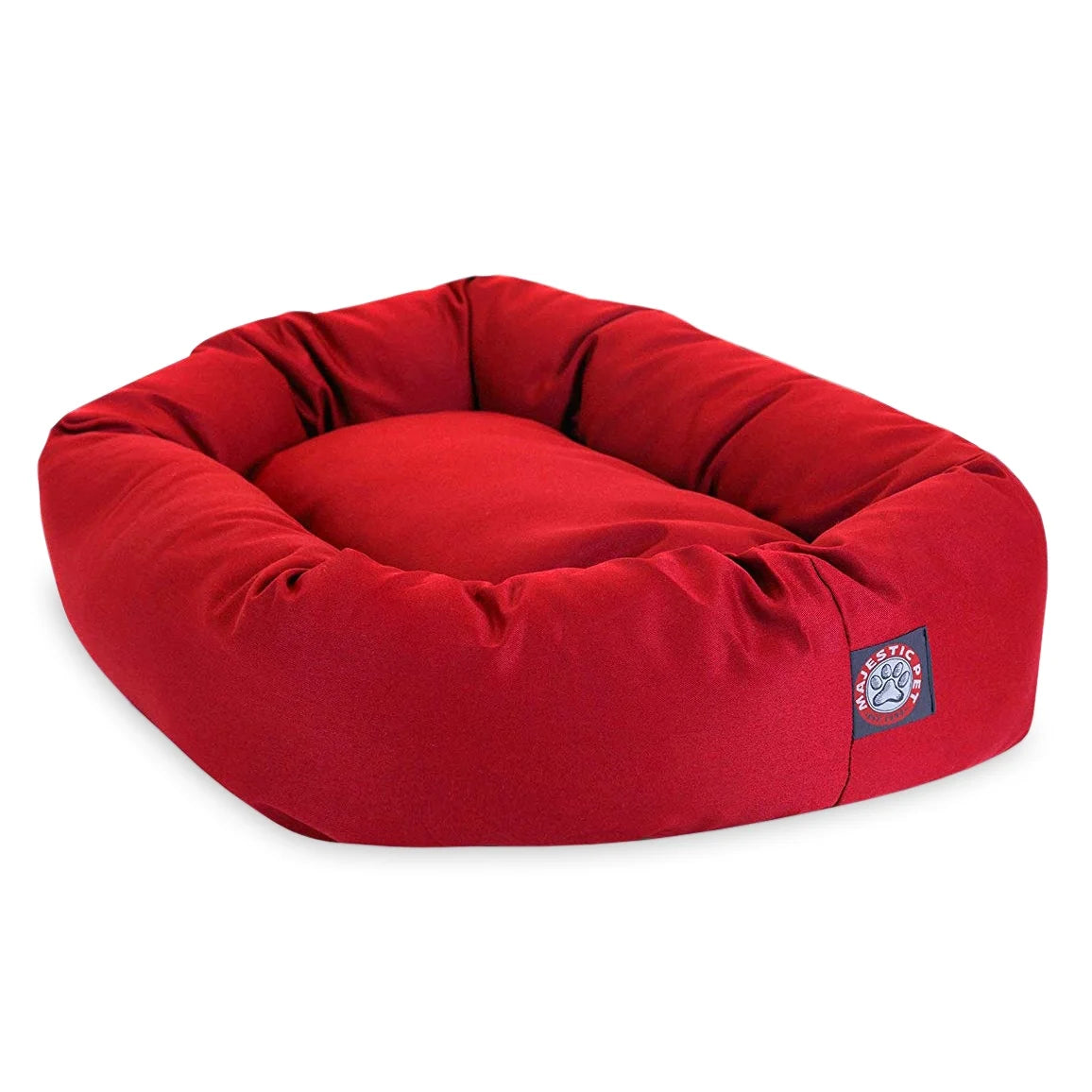 Poly/Cotton Bagel Pet Bed for Dogs, Calming Dog Bed Washable, Small, Red