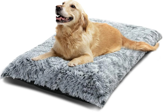 Large Dog Bed Washable Cat Dog Mats Anti-Slip Bottom Beige Large 41''×27'' Pet Beds for Large Dogs