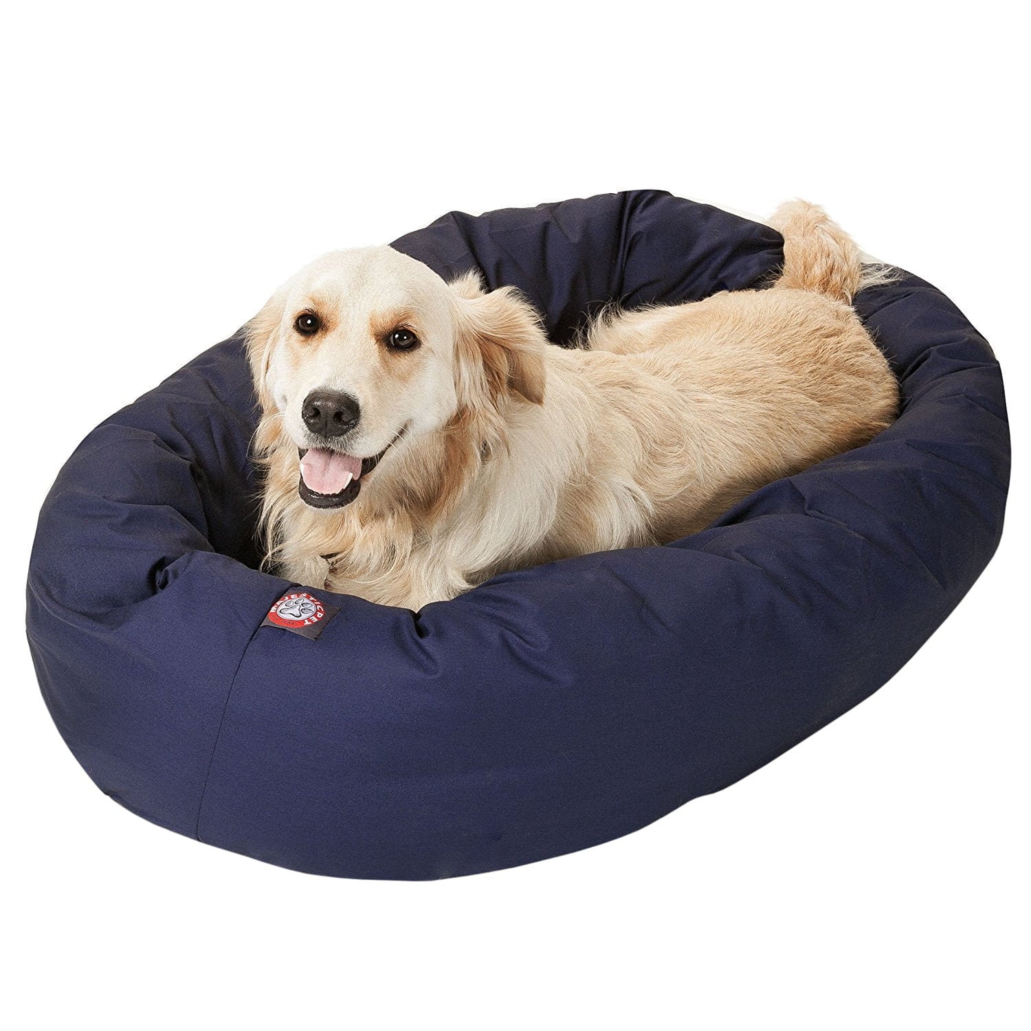 Poly/Cotton Bagel Pet Bed for Dogs, Calming Dog Bed Washable, Small, Red
