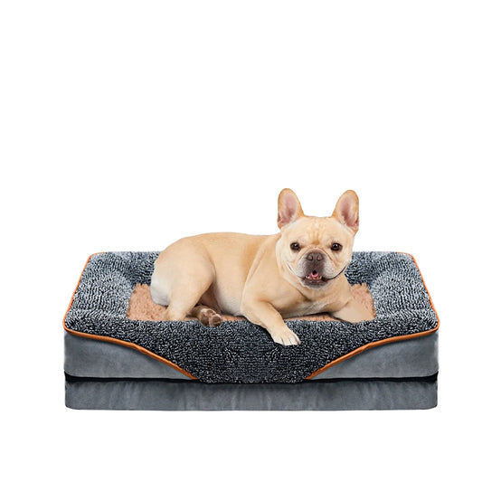 Dog Bed for Small Dogs Washable Orthopedic Dog Bed Supportive Foam Pet Couch Bed with Removable Washable Cover Waterproof Lining and Nonskid Bottom Grey