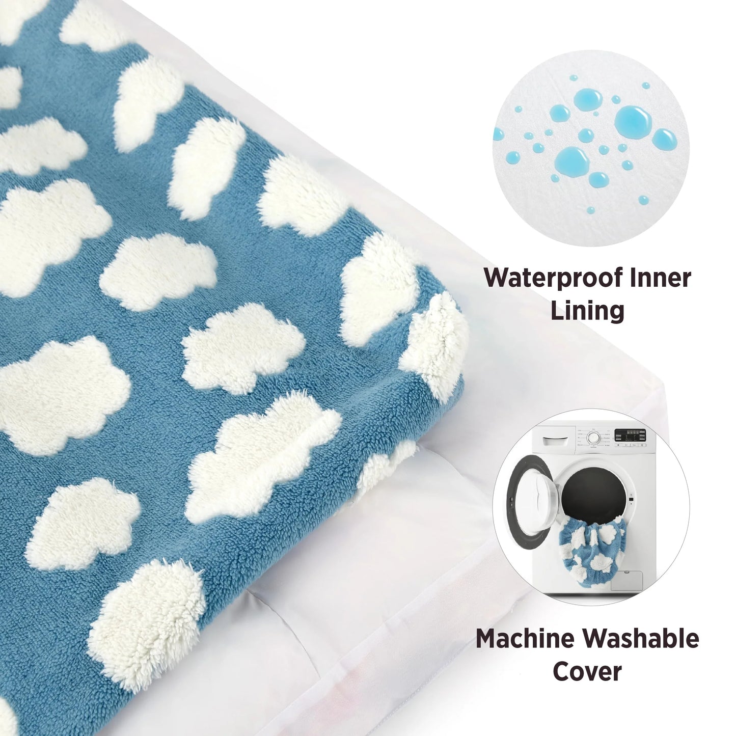 30.0"L X 20.0"W X 4.0"In Dog Bed Medium Size Dog Crate Mat Anti-Slip Pet Sleeping Mat for Large, Jumbo, Medium, Small Dogs Breeds, Gray