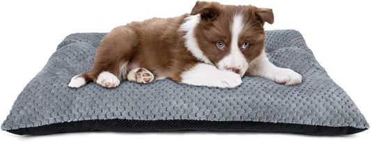 Dog Bed Crate Pad Dog Beds for Small Medium Large Dogs Pet Kennels Bed Pad Washable Ultra Soft Non-Slip Bottom Mattress Bed Cat Sleeping Calming Mat Beds Dog Crate Beds (Grey, 23")