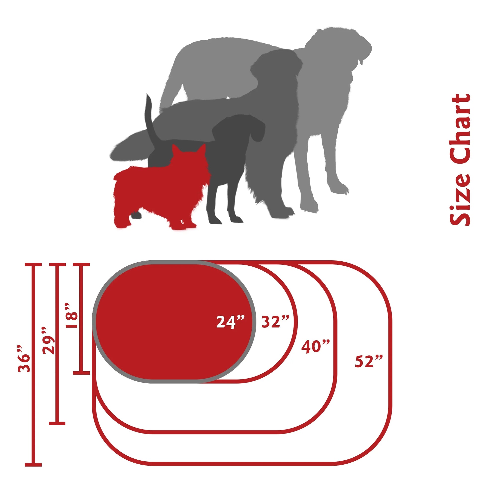 Poly/Cotton Bagel Pet Bed for Dogs, Calming Dog Bed Washable, Small, Red